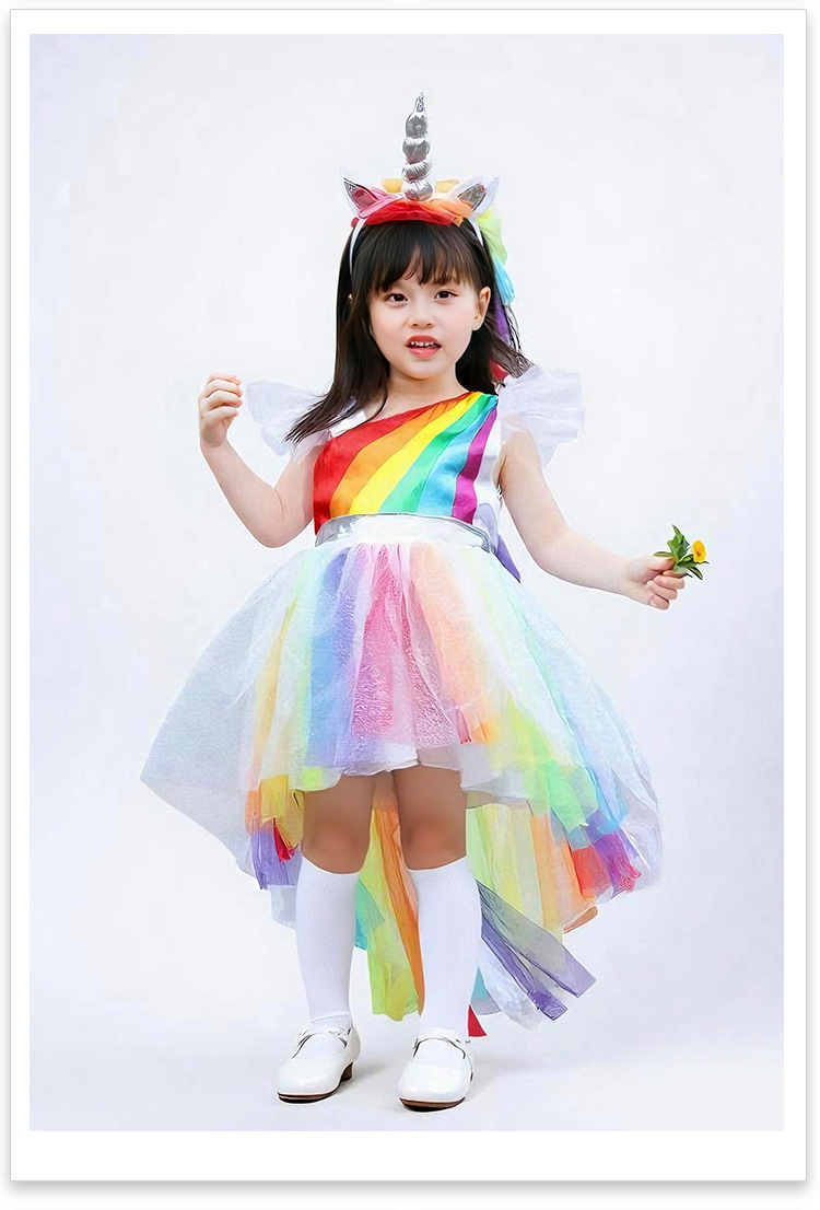 Children's Halloween party costume cosplay Friendship Magic Rainbow Pony Unicorn Dress