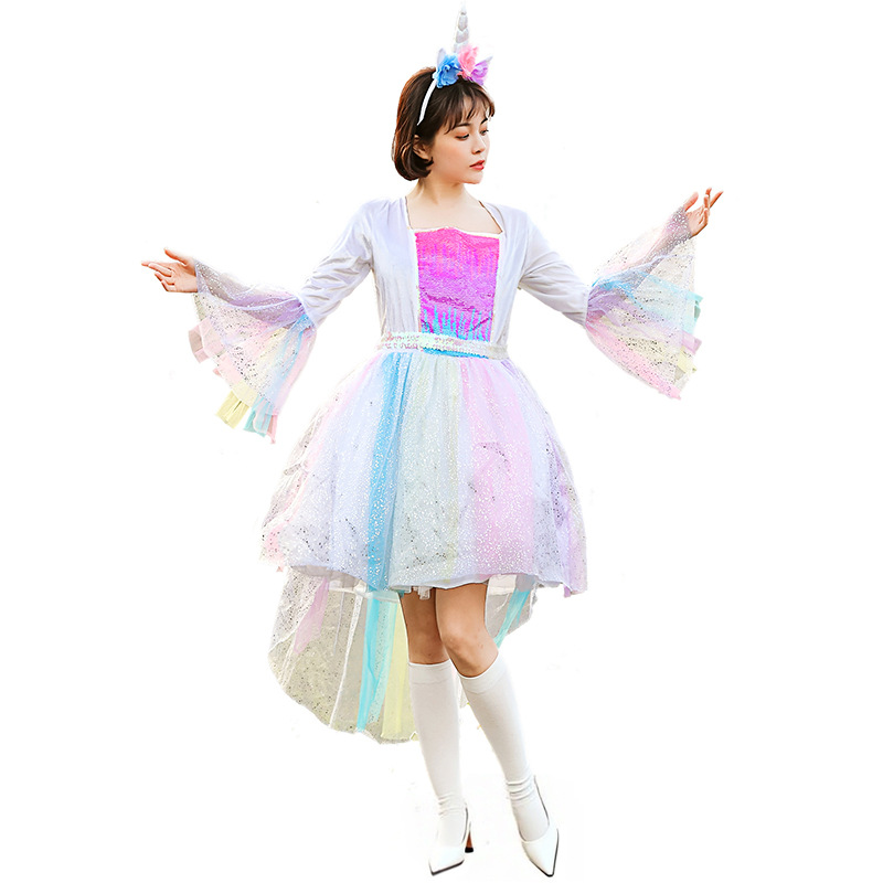 Children's Halloween party costume cosplay Friendship Magic Rainbow Pony Unicorn Dress