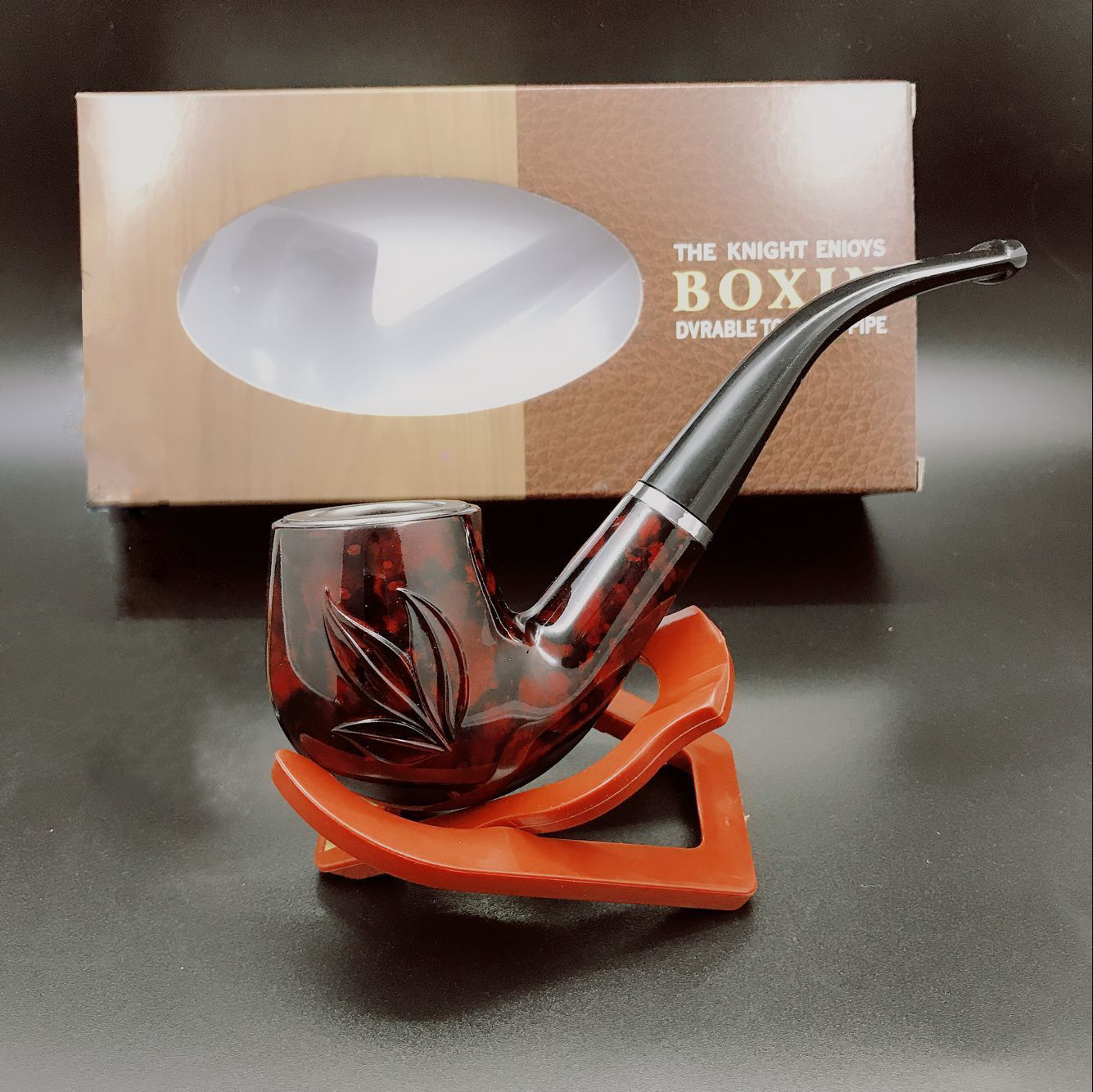 The Great Detective Family Series Costumes, Accessories, Stage Props, Curved Iron Pot Pipe, Handheld Wood Grain Gold Magnifying Glass