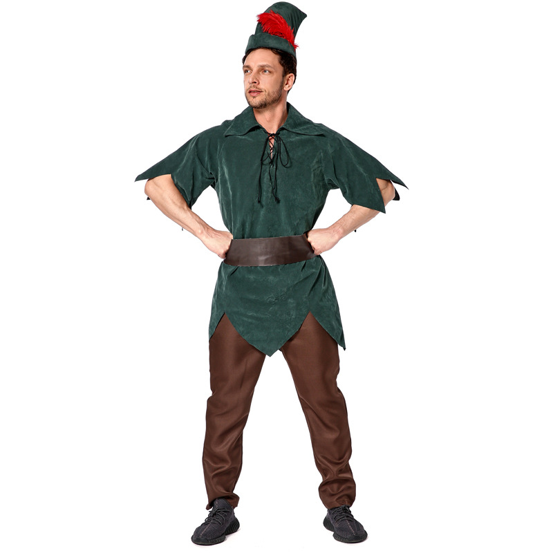 Adult Peter Pan elf cosplay costume Robin Hood hunter outfit Halloween fairy tale stage role-playing costume