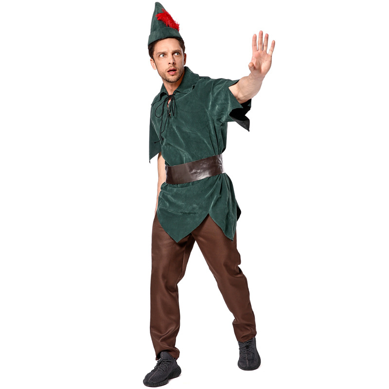 Adult Peter Pan elf cosplay costume Robin Hood hunter outfit Halloween fairy tale stage role-playing costume