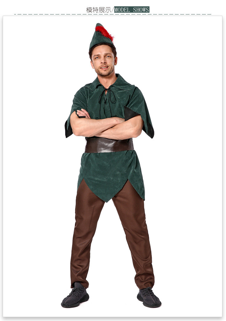 Adult Peter Pan elf cosplay costume Robin Hood hunter outfit Halloween fairy tale stage role-playing costume