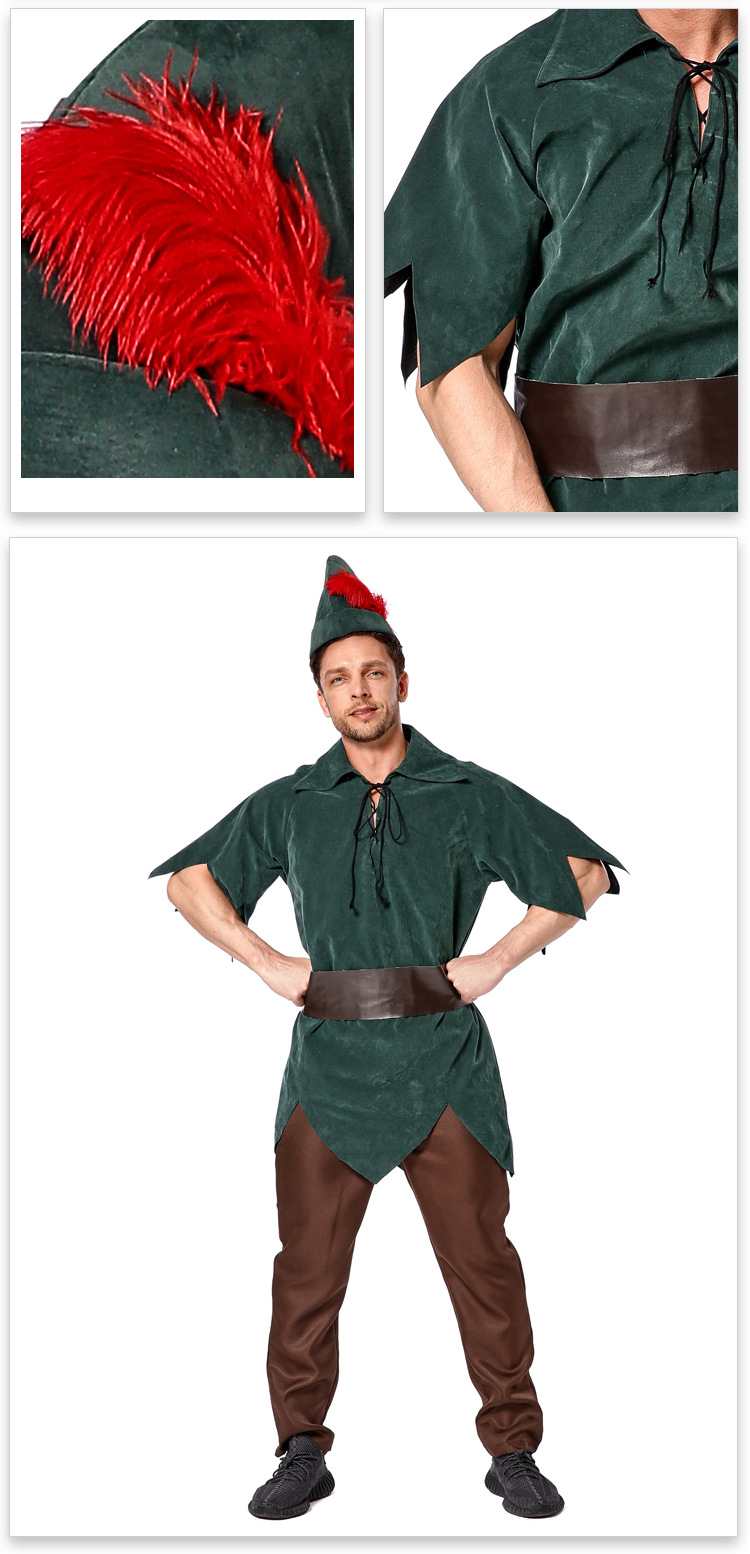 Adult Peter Pan elf cosplay costume Robin Hood hunter outfit Halloween fairy tale stage role-playing costume