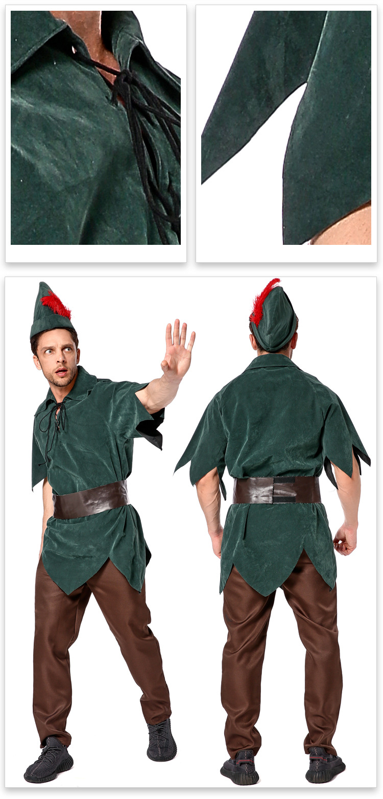 Adult Peter Pan elf cosplay costume Robin Hood hunter outfit Halloween fairy tale stage role-playing costume