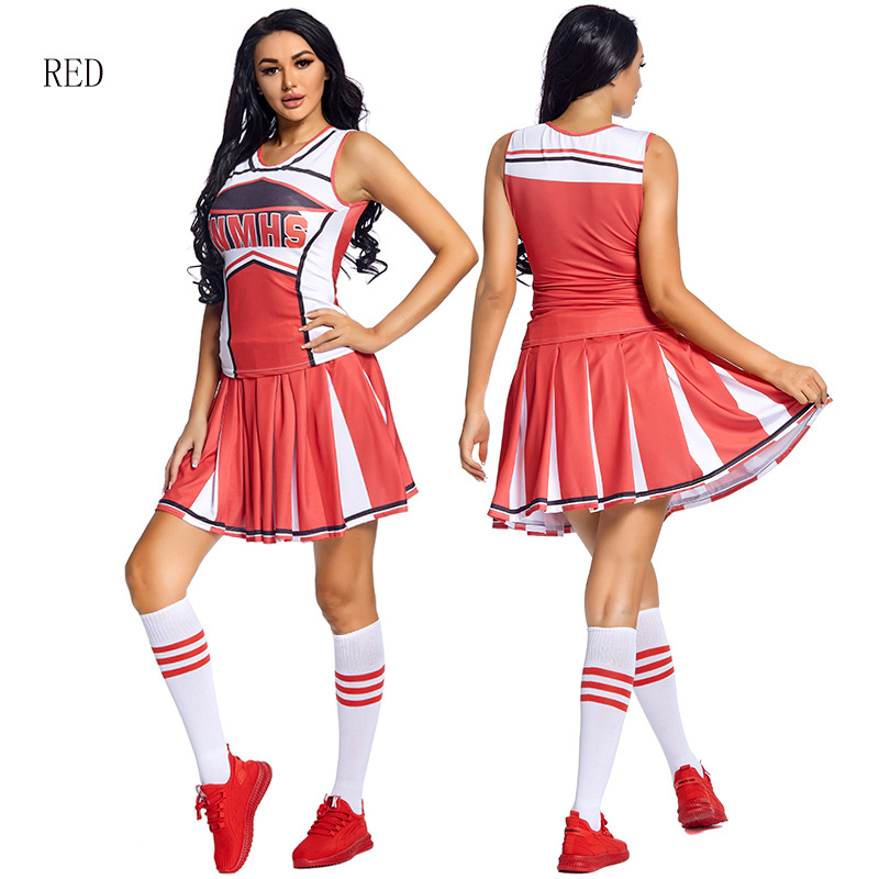 S-XL Sexy Girl Cheerleading Costume, WMHS Girl Cheerleading Outfit, Girl Group Performance Dance Cosplay Costume