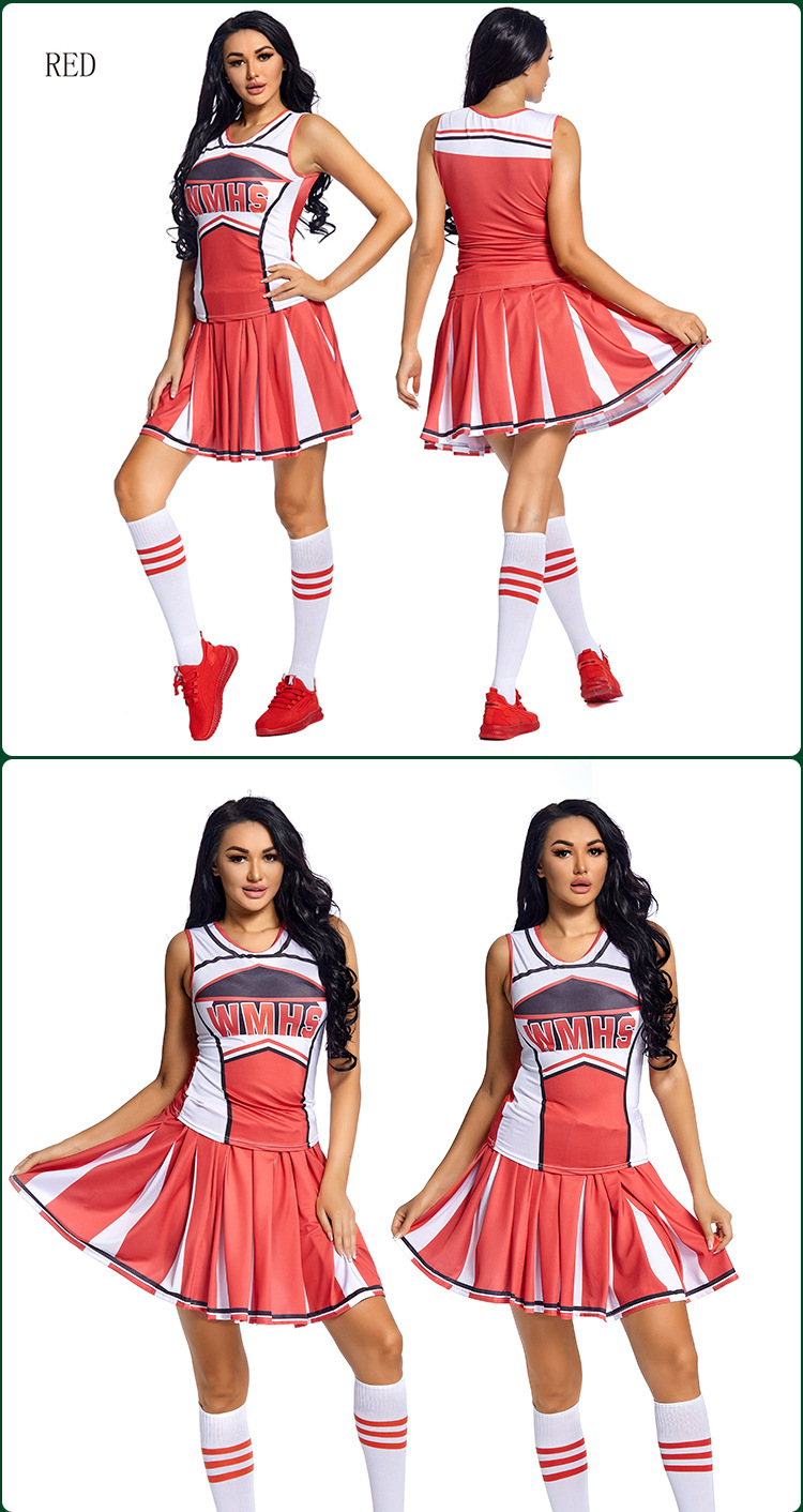 S-XL Sexy Girl Cheerleading Costume, WMHS Girl Cheerleading Outfit, Girl Group Performance Dance Cosplay Costume