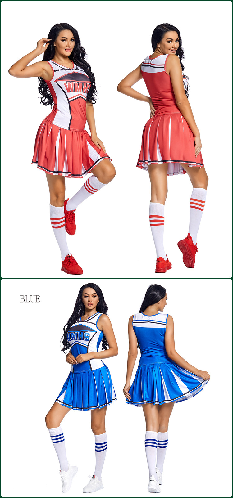 S-XL Sexy Girl Cheerleading Costume, WMHS Girl Cheerleading Outfit, Girl Group Performance Dance Cosplay Costume