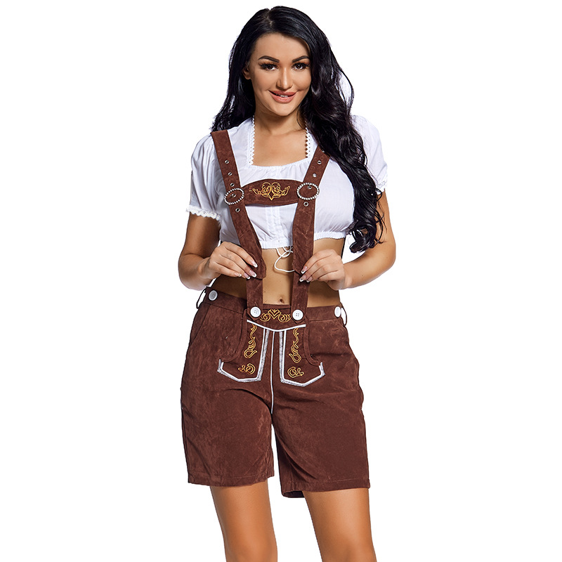 German Oktoberfest Costumes: Alpine Overalls, Adult Women's Traditional Party Attire