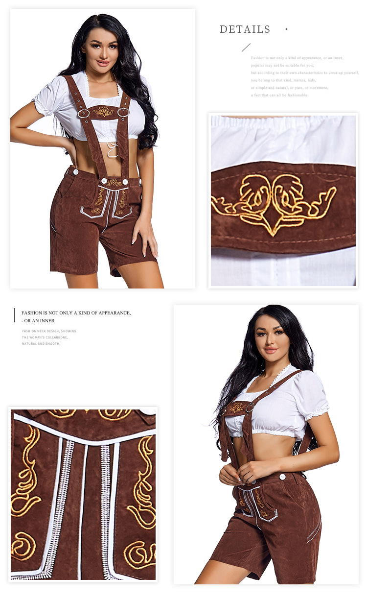 German Oktoberfest Costumes: Alpine Overalls, Adult Women's Traditional Party Attire