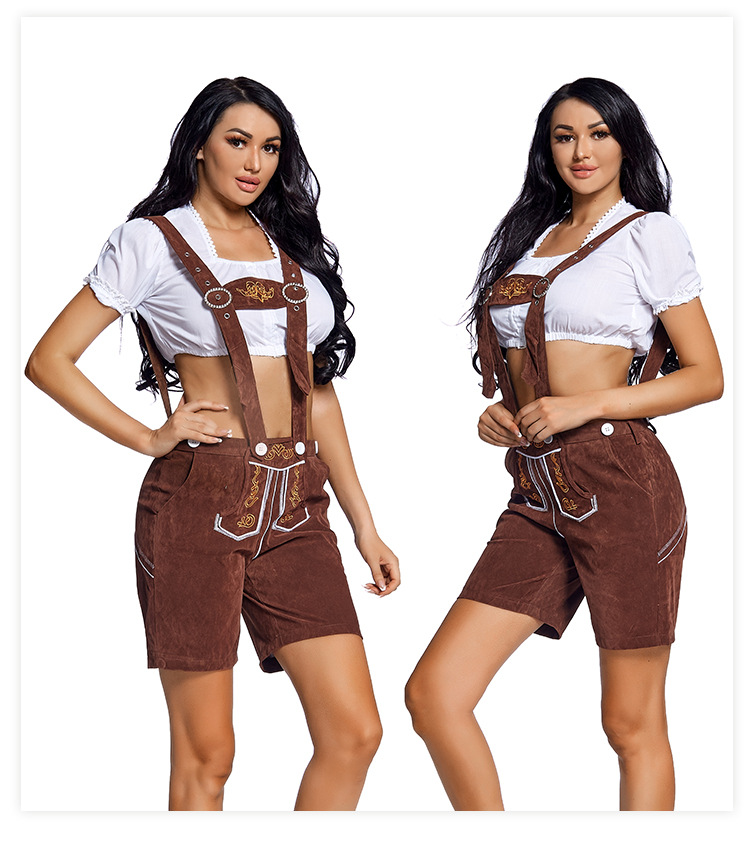 German Oktoberfest Costumes: Alpine Overalls, Adult Women's Traditional Party Attire