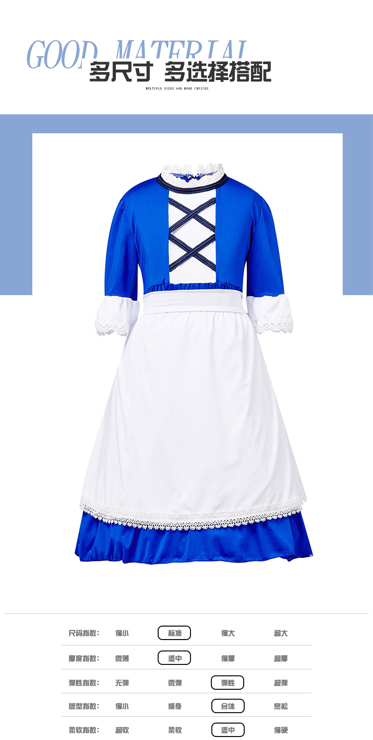 Halloween Victorian maid costume with lace trim children's colonial girl dress