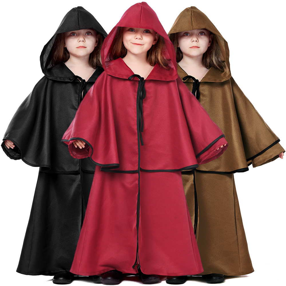 Halloween costume, European medieval style ruffled cape, Halloween party cosplay, children's robe and cloak