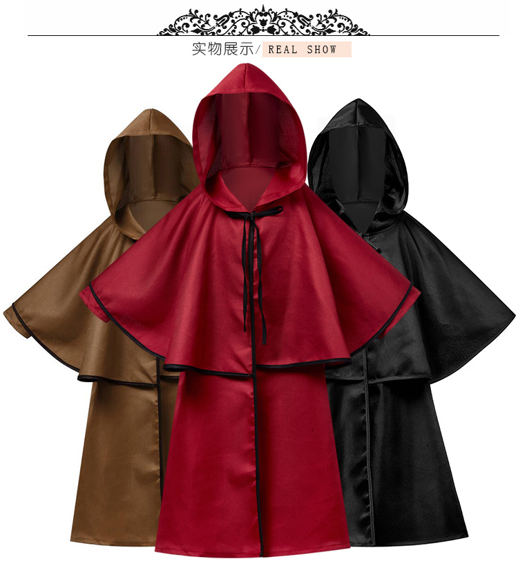 Halloween costume, European medieval style ruffled cape, Halloween party cosplay, children's robe and cloak