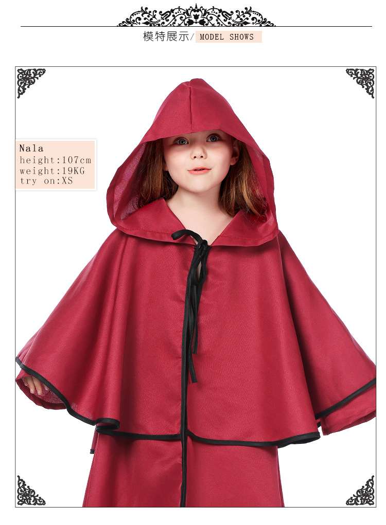 Halloween costume, European medieval style ruffled cape, Halloween party cosplay, children's robe and cloak