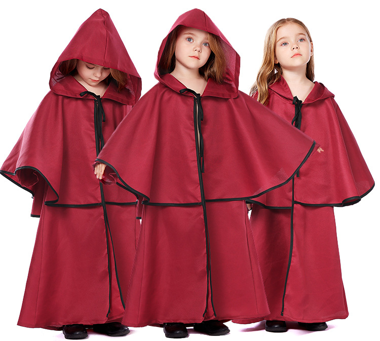 Halloween costume, European medieval style ruffled cape, Halloween party cosplay, children's robe and cloak