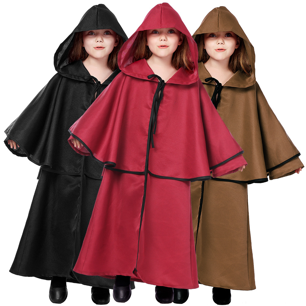 Halloween costume, European medieval style ruffled cape, Halloween party cosplay, children's robe and cloak