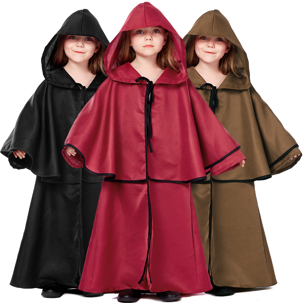 Halloween costume, European medieval style ruffled cape, Halloween party cosplay, children's robe and cloak