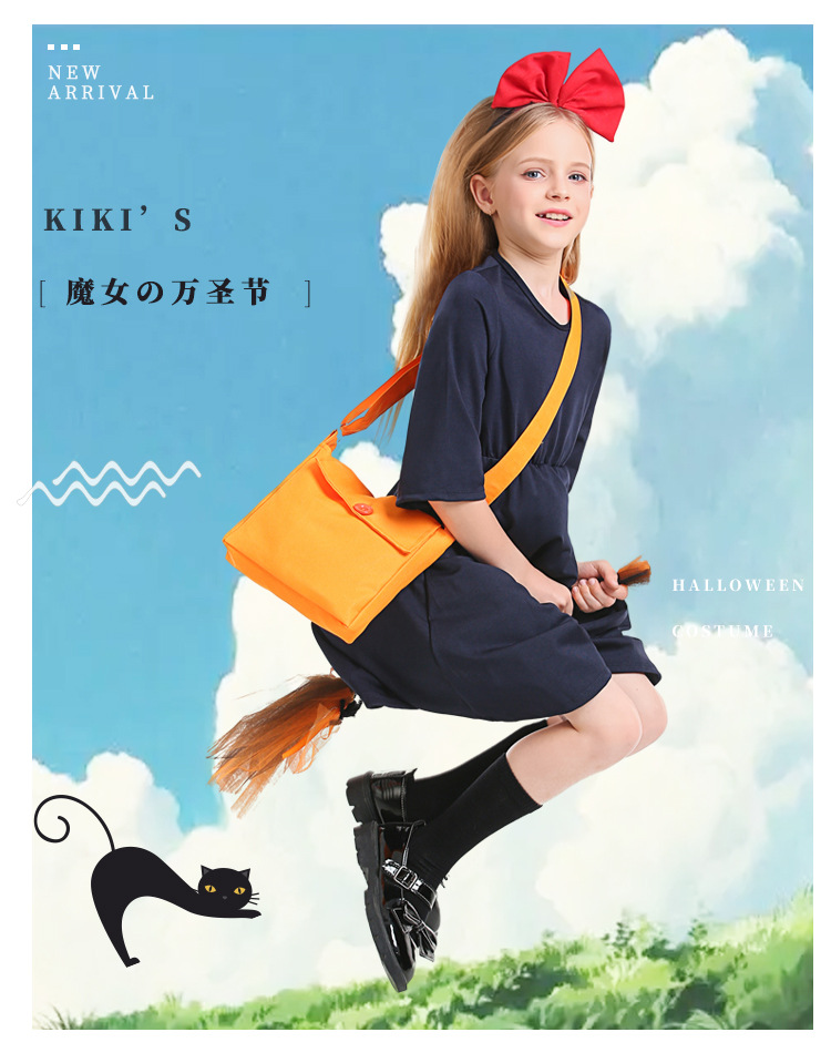 Halloween costume, Children's Day little witch cosplay, children's photography costume, Halloween Kiki outfit