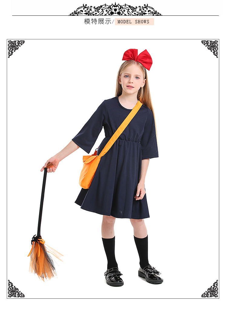 Halloween costume, Children's Day little witch cosplay, children's photography costume, Halloween Kiki outfit