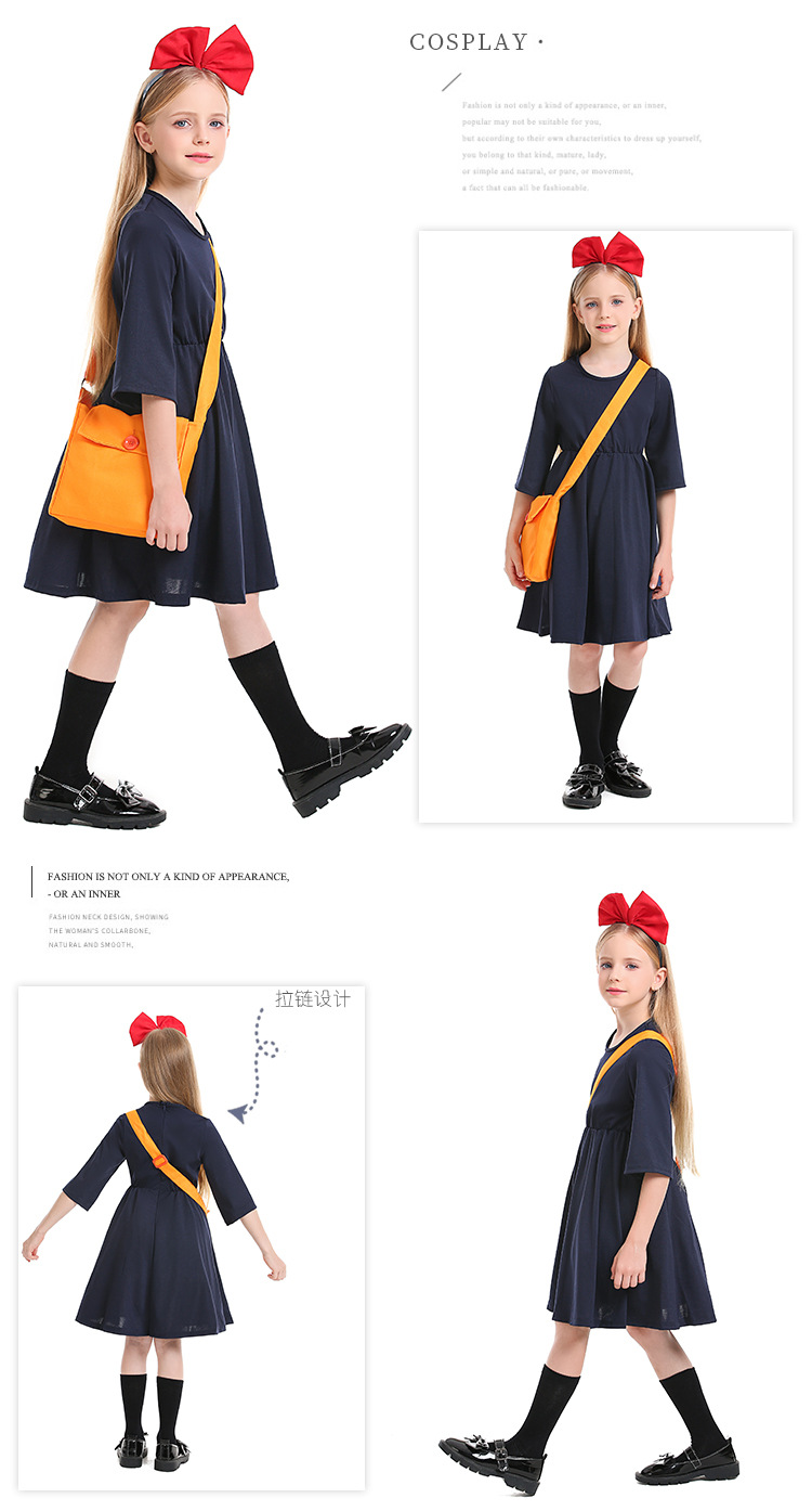 Halloween costume, Children's Day little witch cosplay, children's photography costume, Halloween Kiki outfit