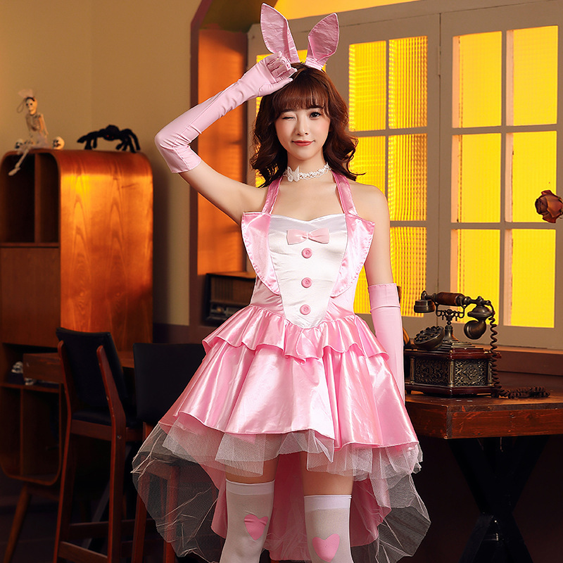 Bunny Girl Pink Tutu Swallowtail Dress Nightclub Party Bunny Stage Performance Costume