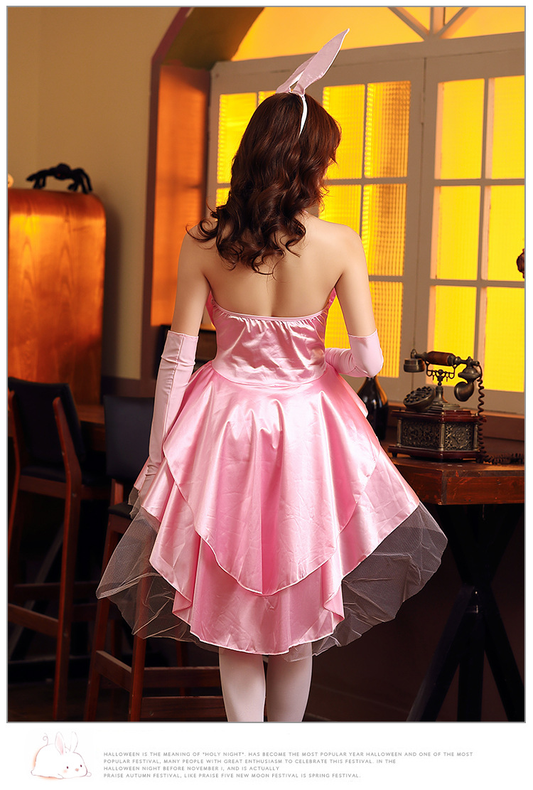 Bunny Girl Pink Tutu Swallowtail Dress Nightclub Party Bunny Stage Performance Costume