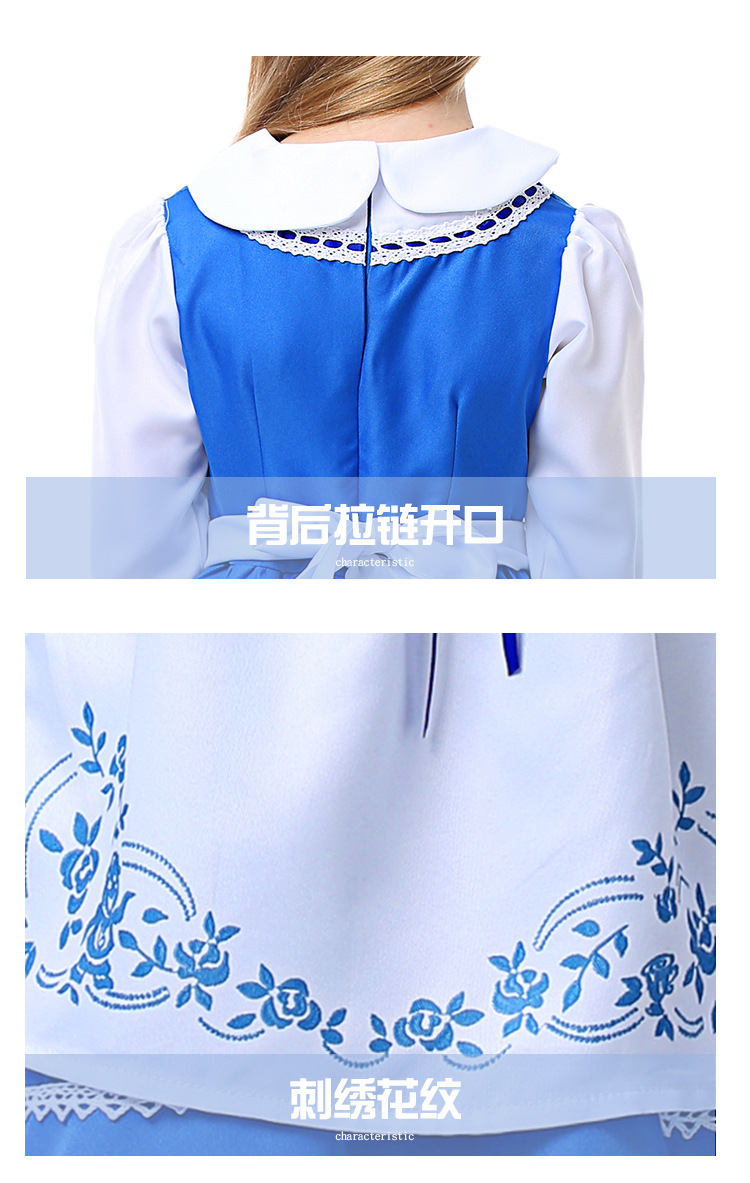 Children's Day Outfit: Fairy Tale Ranch Girl's Wonderland Blue Embroidered Dress Set