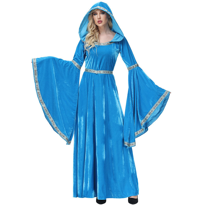 Halloween costume: Retro European medieval style, pink and blue court dress, tea party princess gown