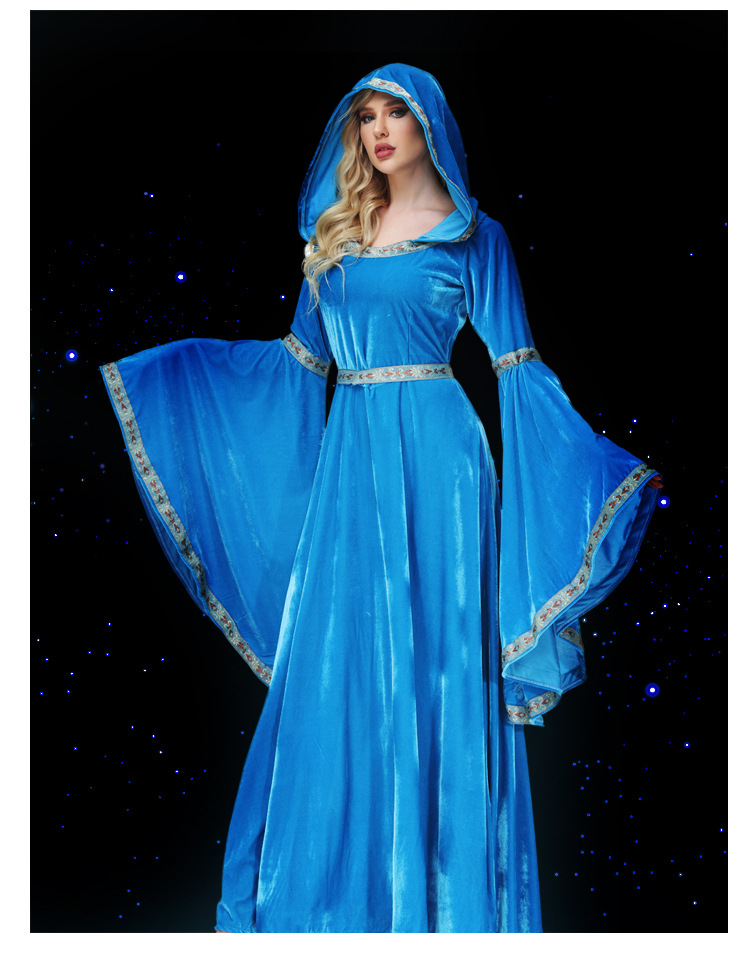 Halloween costume: Retro European medieval style, pink and blue court dress, tea party princess gown