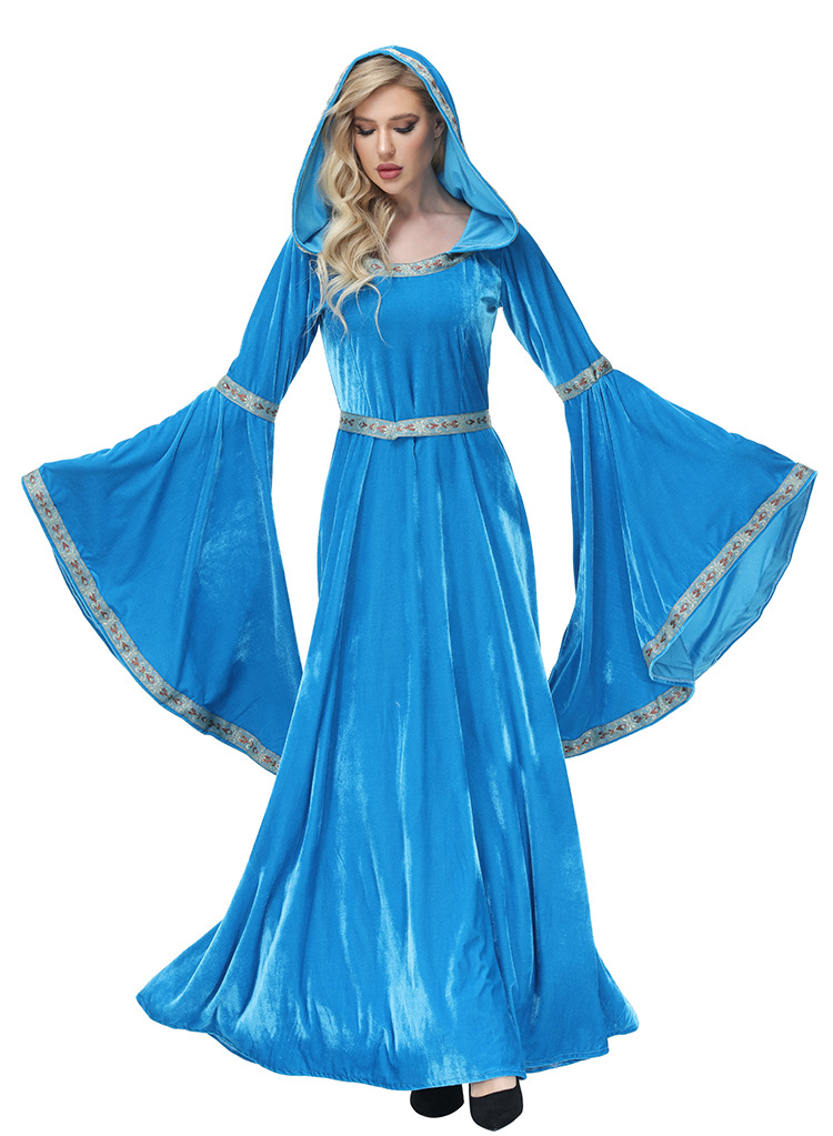 Halloween costume: Retro European medieval style, pink and blue court dress, tea party princess gown