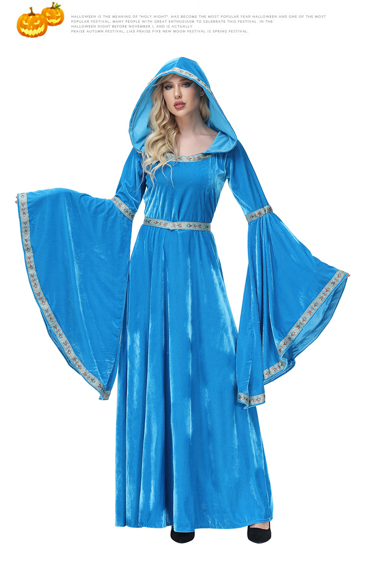 Halloween costume: Retro European medieval style, pink and blue court dress, tea party princess gown