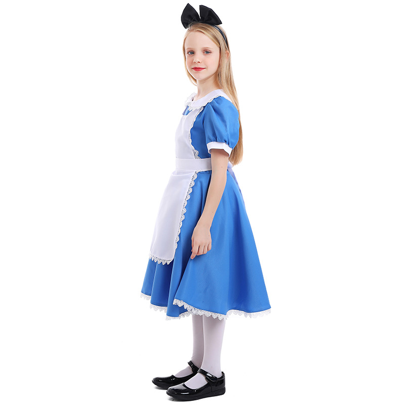 Alice in Wonderland Blue Ranch Style Parent-Child Outfits Role-Playing Stage Performance Photography Costumes