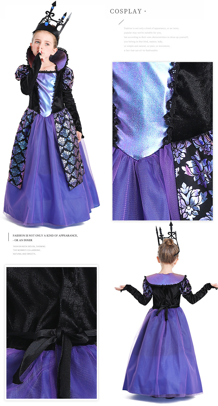 Halloween children's costume Twilight Princess medieval purple court dress