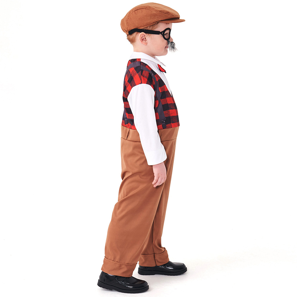 Centenarian cosplay costume for Children's Day stage play performance, elderly gentleman cosplay outfit
