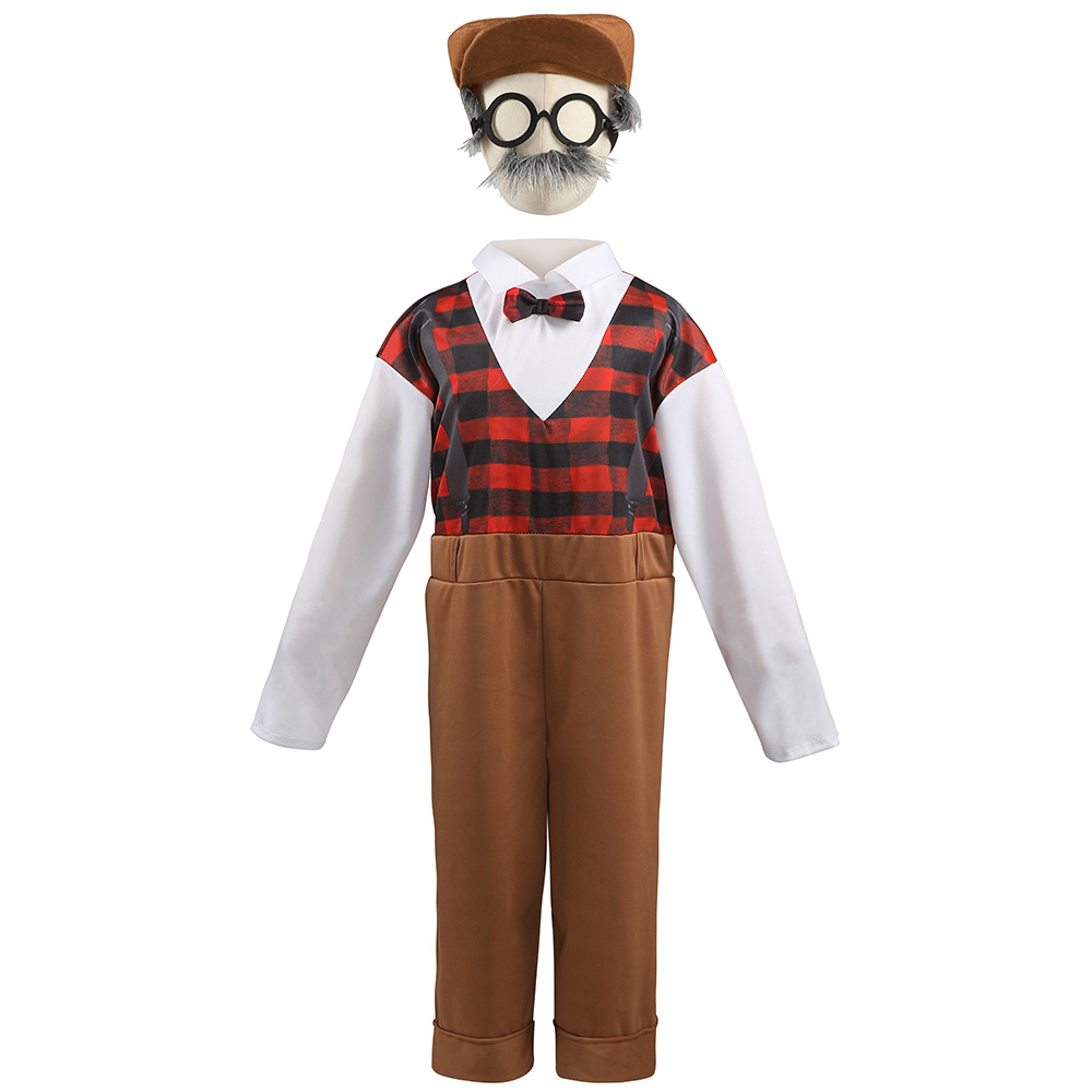 Centenarian cosplay costume for Children's Day stage play performance, elderly gentleman cosplay outfit