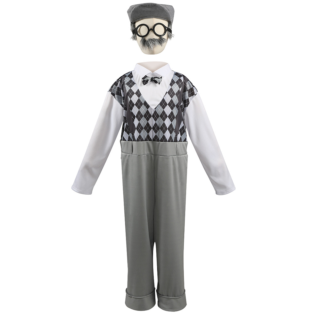 Centenarian cosplay costume for Children's Day stage play performance, elderly gentleman cosplay outfit