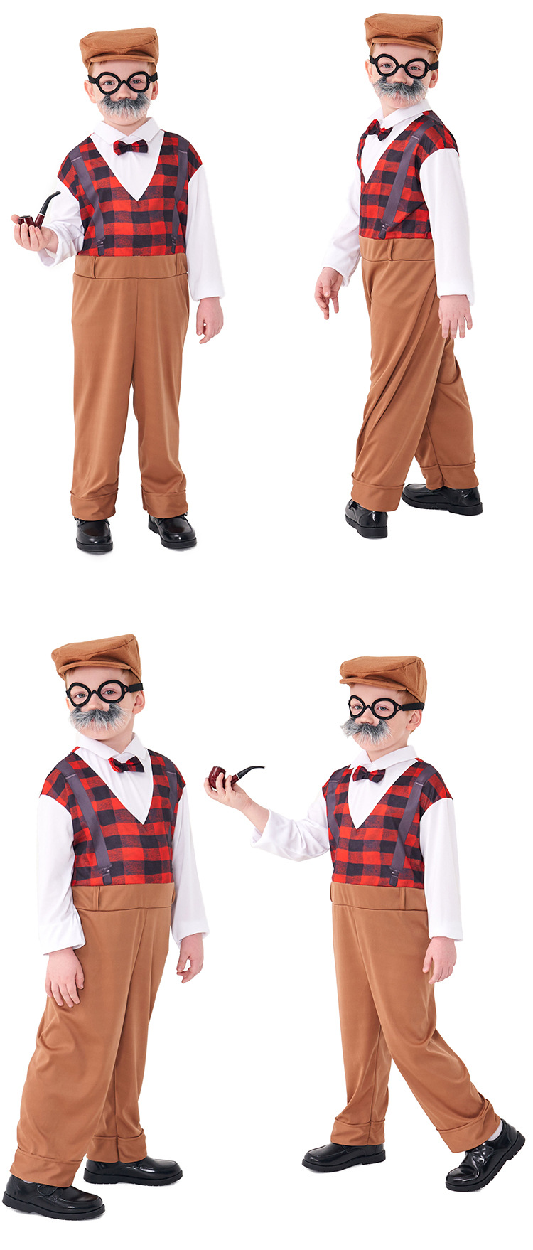 Centenarian cosplay costume for Children's Day stage play performance, elderly gentleman cosplay outfit