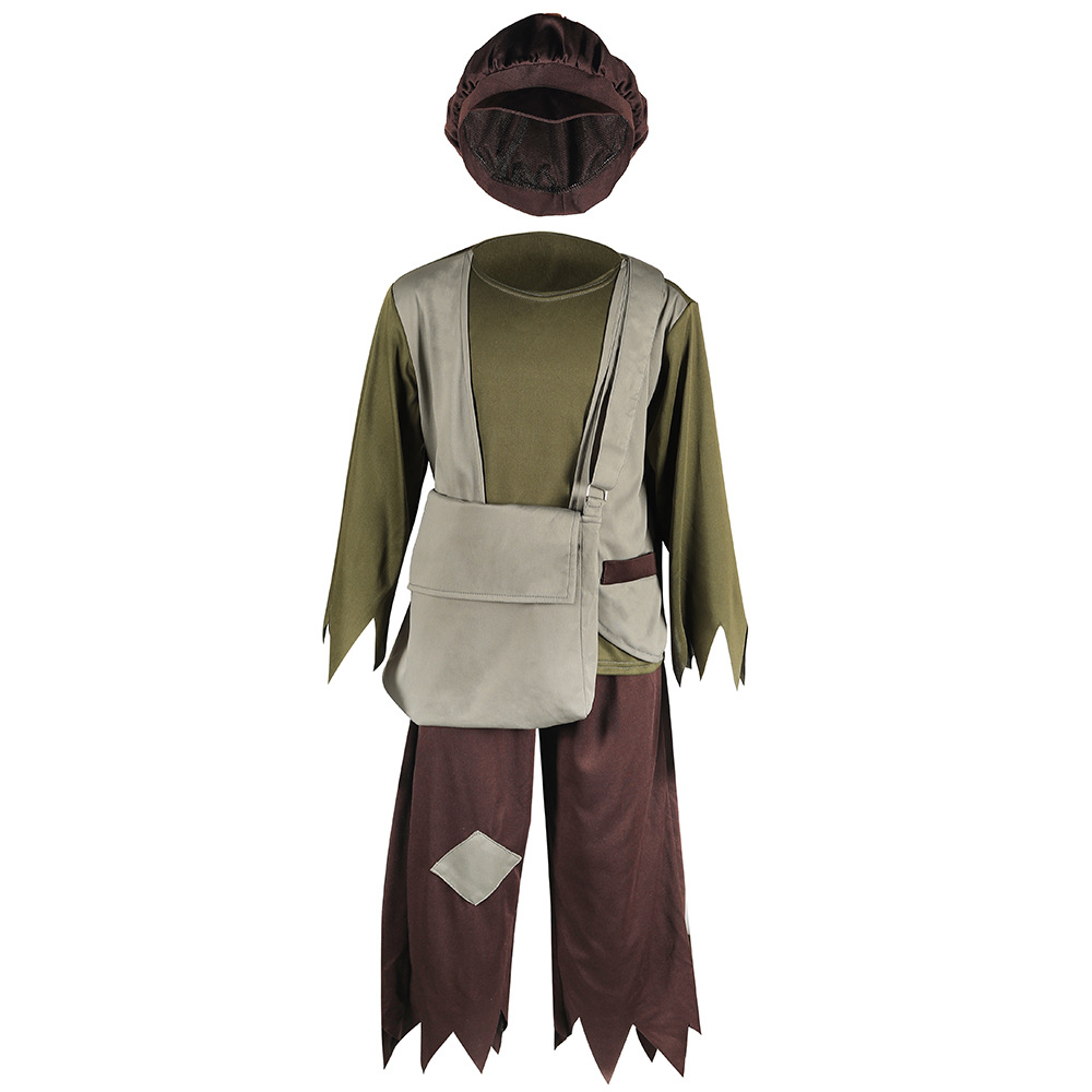 Children's Day stage play performance, children in newspaper selling costumes, postman cosplay outfits