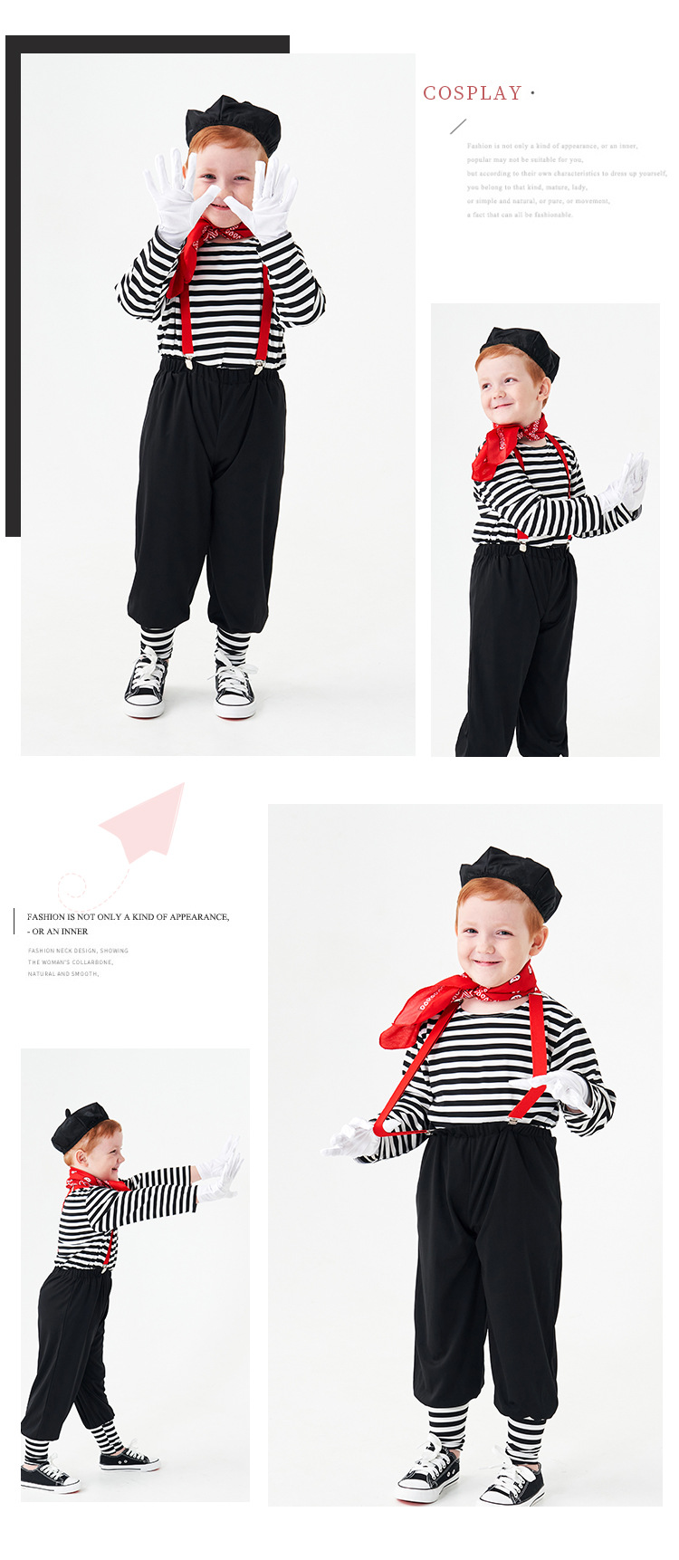 Children's Day mime actor clown costume game costume Halloween comedy stage performance costume