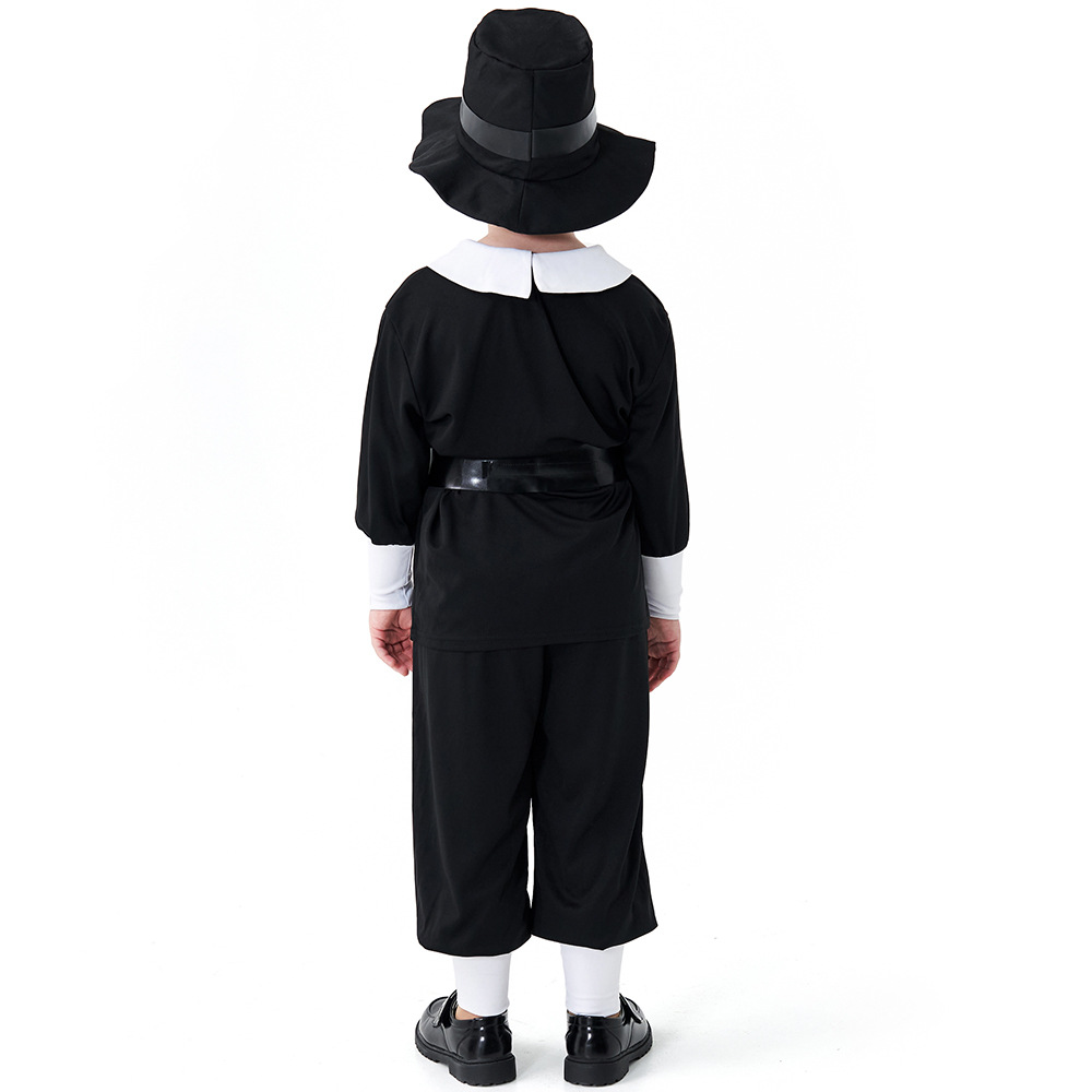 Boys' Thanksgiving Pioneer Costume, Children's Farmer Costume, Halloween Stage Party Cosplay Costume
