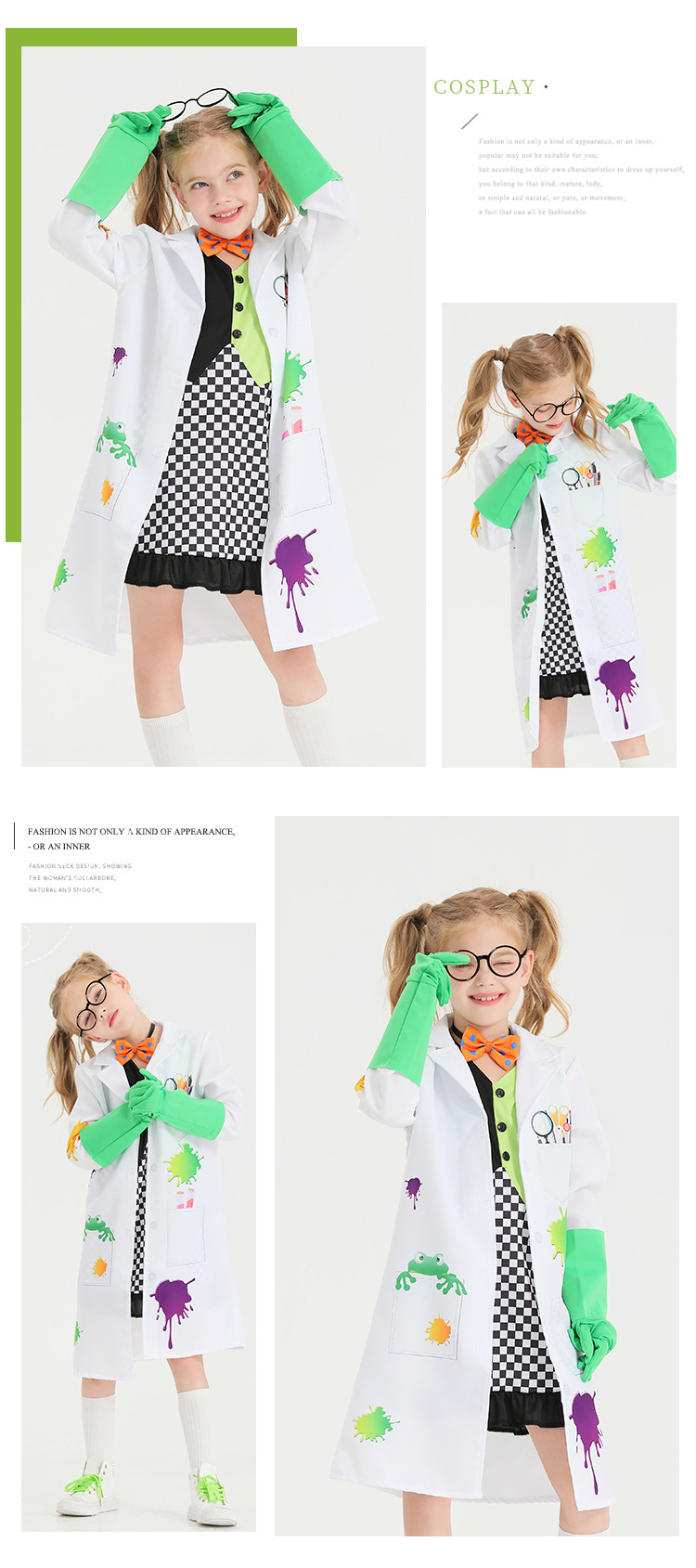 Halloween costume, Mad Frankenstein's monster, girls' professional performance costume, cosplay costume