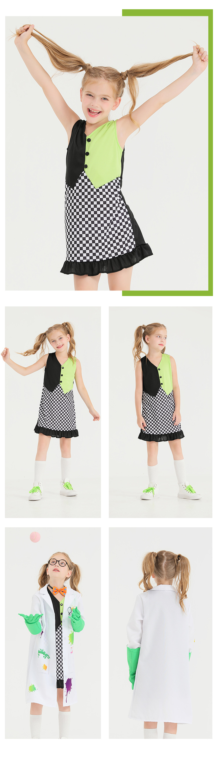 Halloween costume, Mad Frankenstein's monster, girls' professional performance costume, cosplay costume