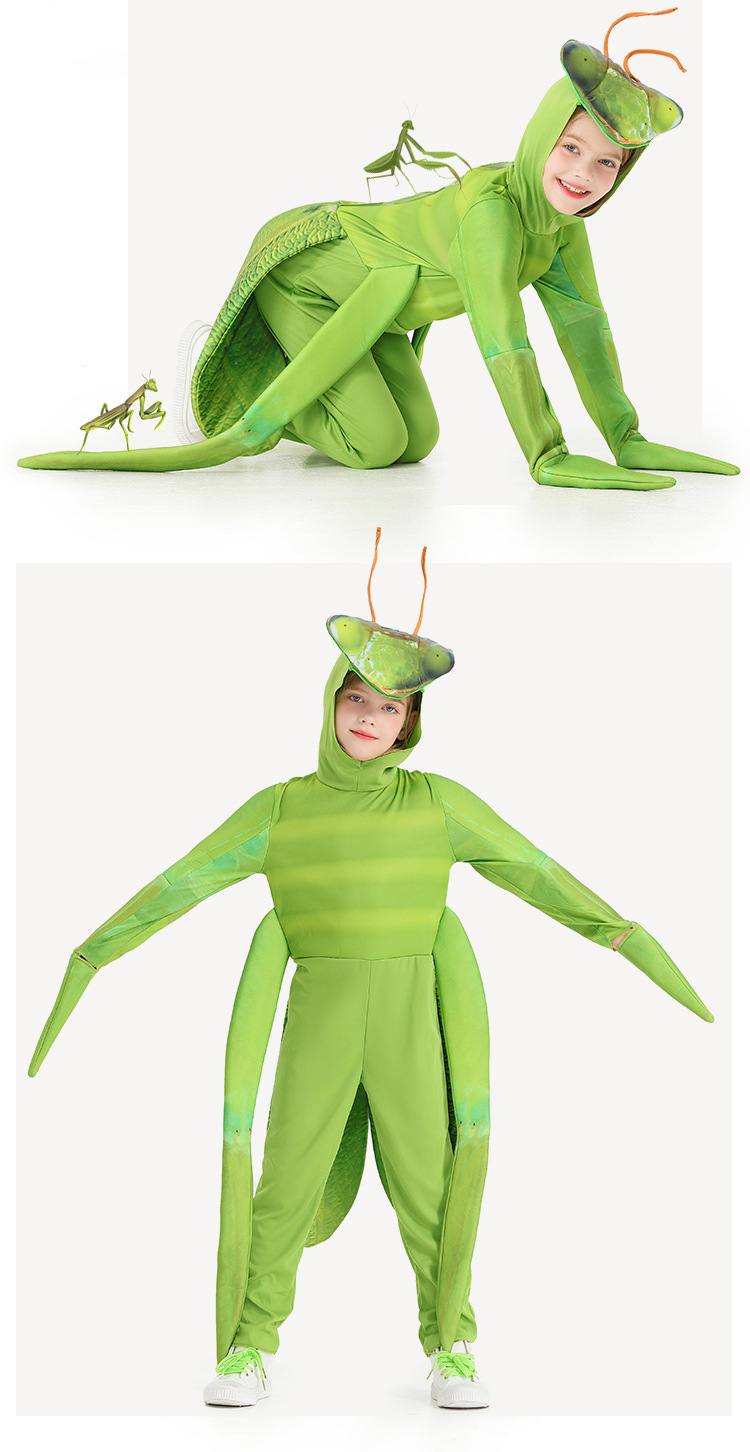Funny Halloween animal cosplay performance for boys and girls, mantis cosplay costume