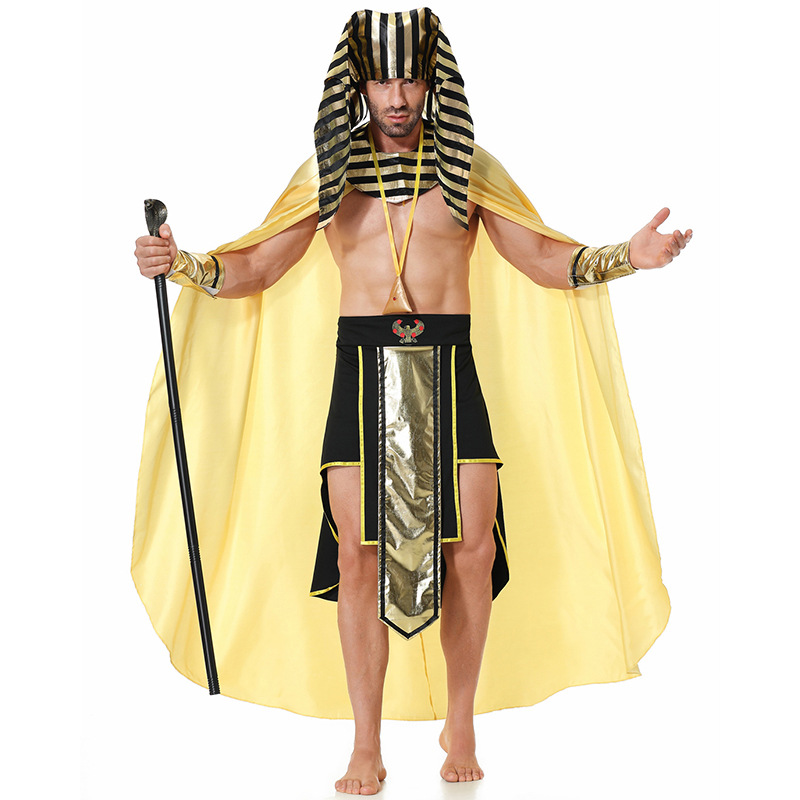 Halloween costumes, Egyptian Pharaoh, golden chieftain cosplay game costumes