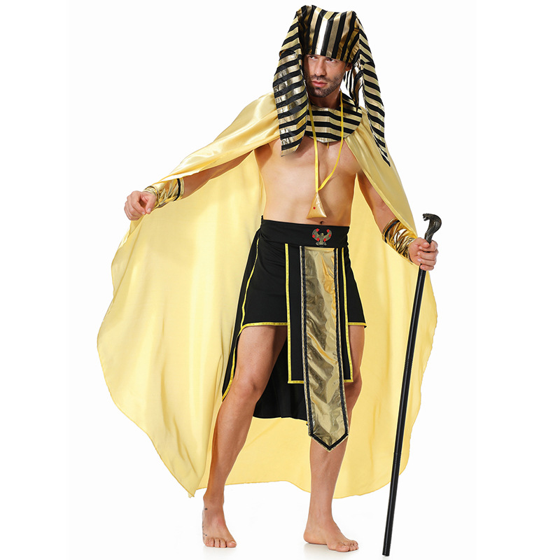 Halloween costumes, Egyptian Pharaoh, golden chieftain cosplay game costumes