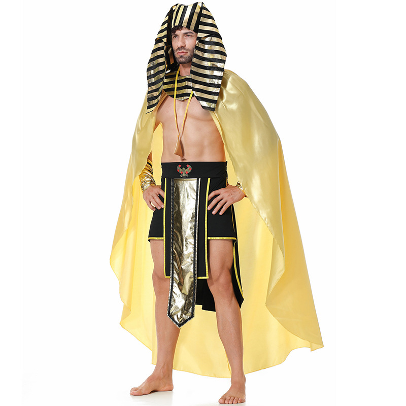Halloween costumes, Egyptian Pharaoh, golden chieftain cosplay game costumes