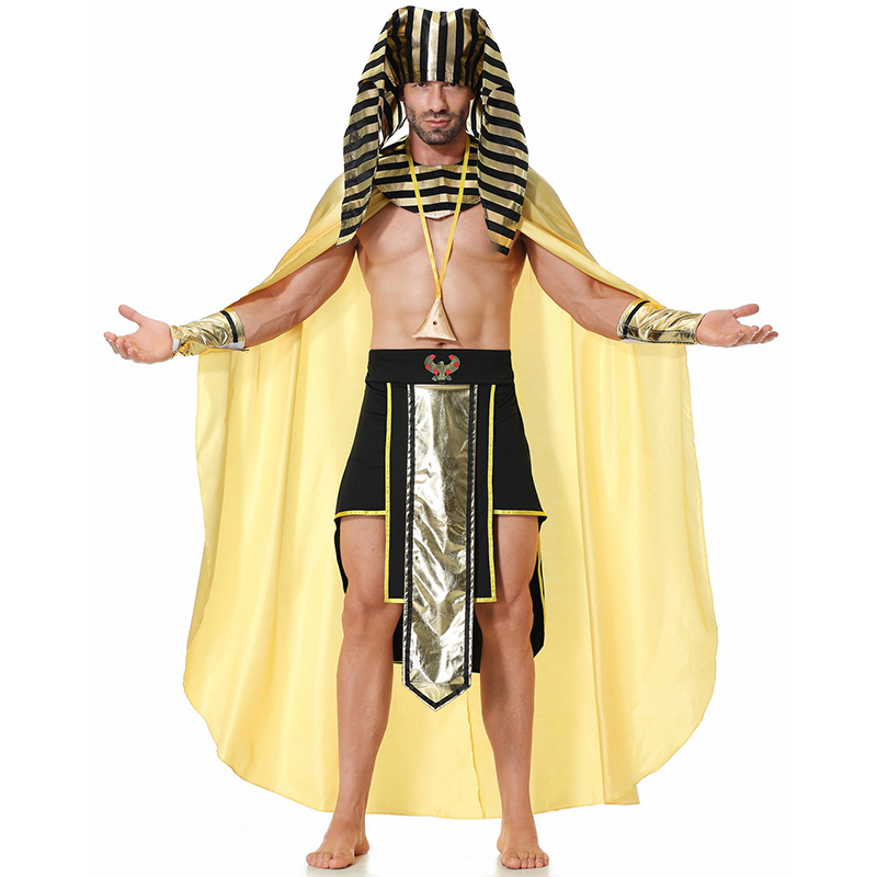 Halloween costumes, Egyptian Pharaoh, golden chieftain cosplay game costumes