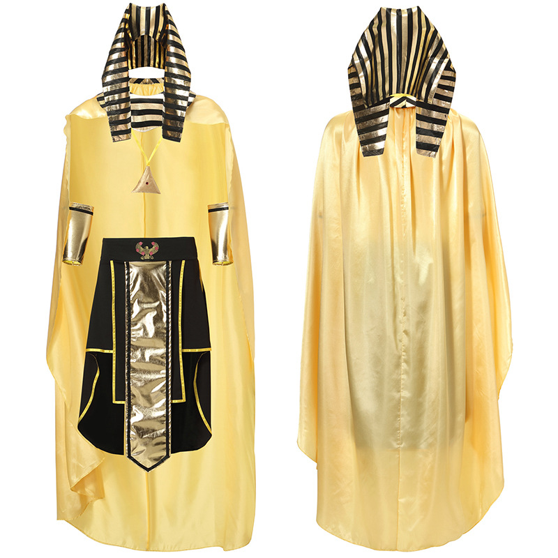 Halloween costumes, Egyptian Pharaoh, golden chieftain cosplay game costumes