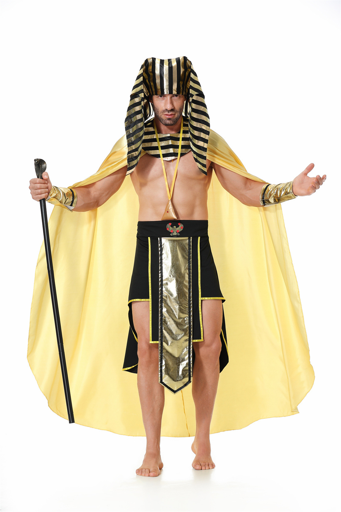 Halloween costumes, Egyptian Pharaoh, golden chieftain cosplay game costumes