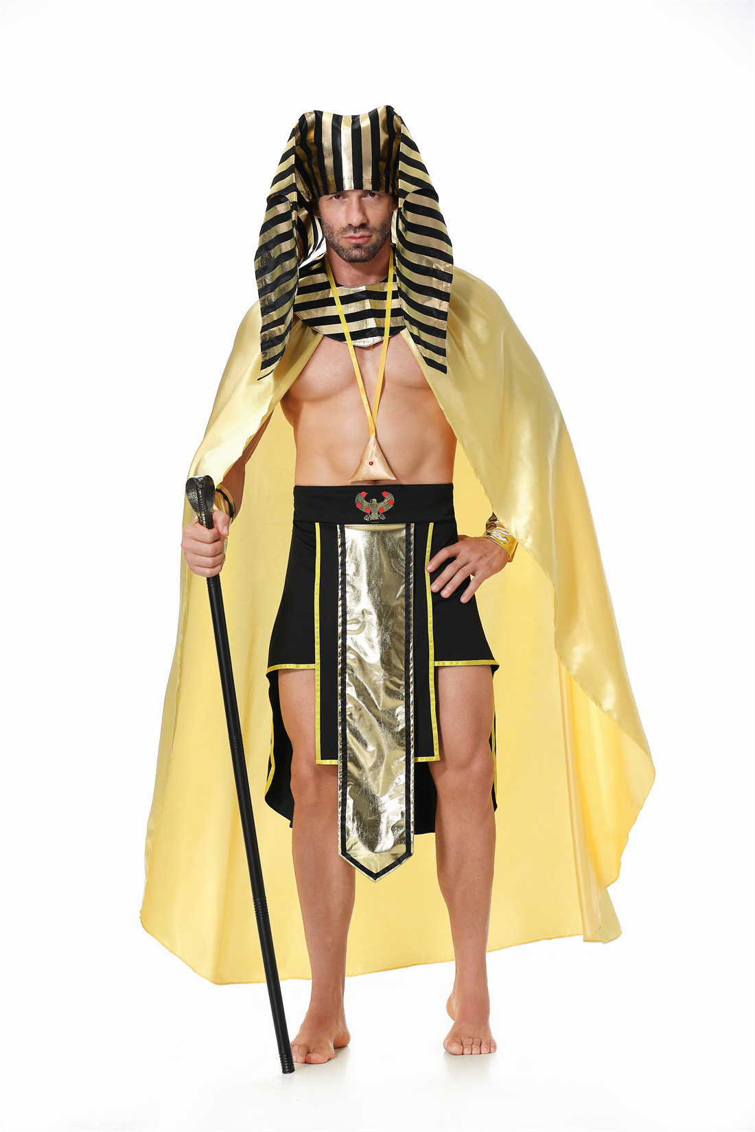 Halloween costumes, Egyptian Pharaoh, golden chieftain cosplay game costumes